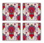 Hermia Juego de 4 Posavasos de Piedra Natural Multicolor